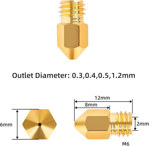 مجموعة فوهات Creality Ender 3 فوهة MK8 مع 10 قطع فوهات نحاسية للطابعة ثلاثية الأبعاد 0.3/0.4/0.5/1.2 مم 5 قطع منظفات الفوهة 1 قطعة مفتاح فوهة مفتوح لسلسلة Ender 3/Ender 5 Series/Ender-6/CR-10/CR-6 in Kuwait