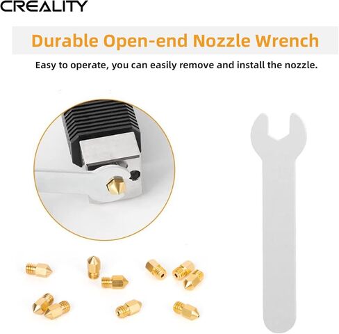 مجموعة فوهات Creality Ender 3 فوهة MK8 مع 10 قطع فوهات نحاسية للطابعة ثلاثية الأبعاد 0.3/0.4/0.5/1.2 مم 5 قطع منظفات الفوهة 1 قطعة مفتاح فوهة مفتوح لسلسلة Ender 3/Ender 5 Series/Ender-6/CR-10/CR-6 in Kuwait