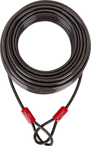 قفل الكابل - أقفال دراجة أمان بطول 6.5 قدم مع حلقات - كابل فولاذي مطلي بالبلاستيك عالي التحمل مضاد للسرقة in Kuwait