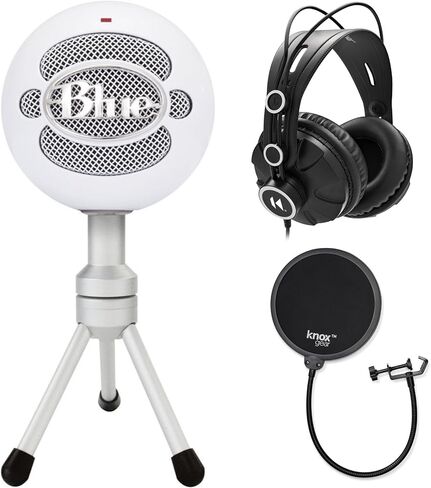 ميكروفون أزرق ميكروفون كرة الثلج مع فلتر نوكس بوب وسماعات رأس ستوديو in Kuwait