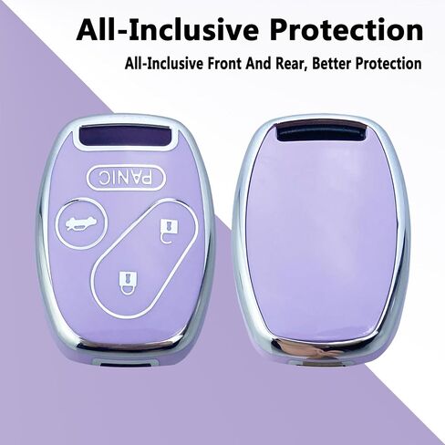 Key Fob Cover Case Compatible with Honda Accord Civic Cr-V Cr-Z Fit Odyssey Crosstour Accessories (Purple) in Saudi Arabia
