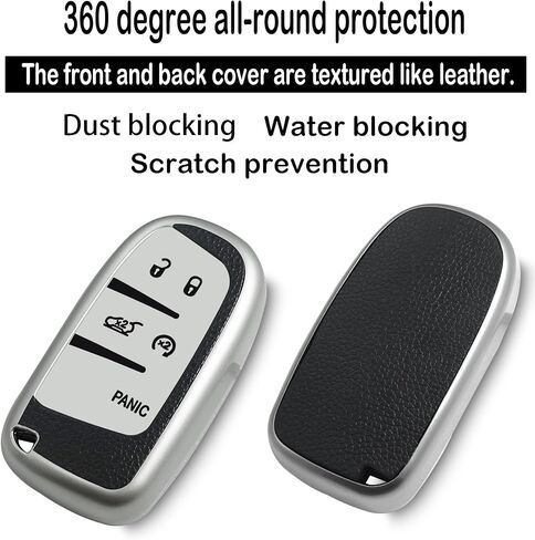 for Jeep Key fob Cover,Texture case,with Keychain,Key Shell/Skin,5-Buttons,fit Grand Cherokee Renegade for Chrysler for Durango Journey,ect Remote Key Vehicle Accessories,Red Texture in Kuwait