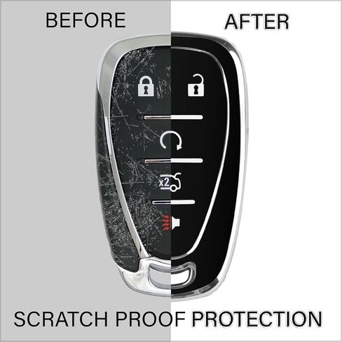 QBUC for Chevy Key Fob Cover With Keychain Chrome Silver Trim Soft TPU Protection Case Compatible with 2016-2024 Chevy Equinox Malibu Camaro Blazer Traverse Trailblazer 5 Button（Pink） in Saudi Arabia