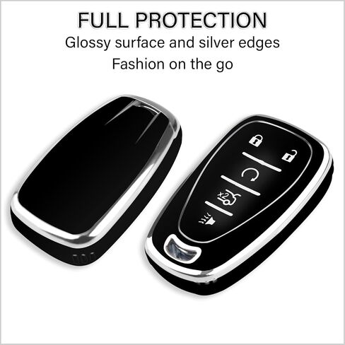 QBUC for Chevy Key Fob Cover With Keychain Chrome Silver Trim Soft TPU Protection Case Compatible with 2016-2024 Chevy Equinox Malibu Camaro Blazer Traverse Trailblazer 5 Button（Pink） in Saudi Arabia