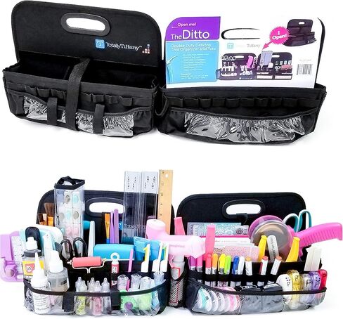 منظم سطح المكتب البلاستيكي من توتالي تيفاني SDTT45BLK - أسود/وردي، أبيض in Kuwait