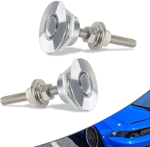 Pack-2 Car Hood Pins, License Plate Lock Clip, 1.18" Push Button Bonnet Pins, Quick Release Bumper Clips, Automobile Lock Latch Pins, Universal for Most Cars, Trucks, SUVs (Black) in Saudi Arabia