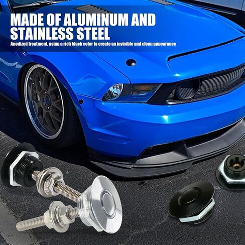 Pack-2 Car Hood Pins, License Plate Lock Clip, 1.18" Push Button Bonnet Pins, Quick Release Bumper Clips, Automobile Lock Latch Pins, Universal for Most Cars, Trucks, SUVs (Black) in Saudi Arabia