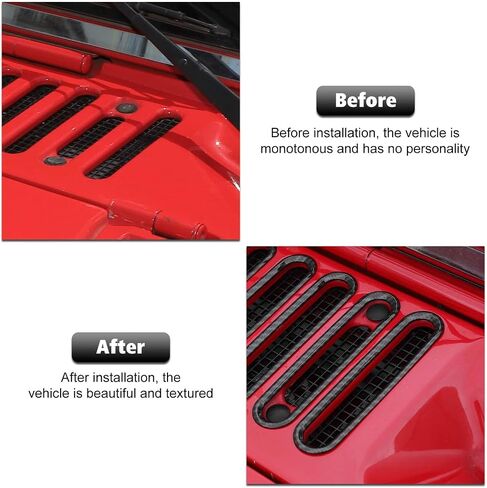 RT-TCZ Hood Vents Cover Trim Decorative Exterior Accessories for Jeep Wrangler JK JKU 2 Door 4 Door 2007-2017,Blue in Saudi Arabia
