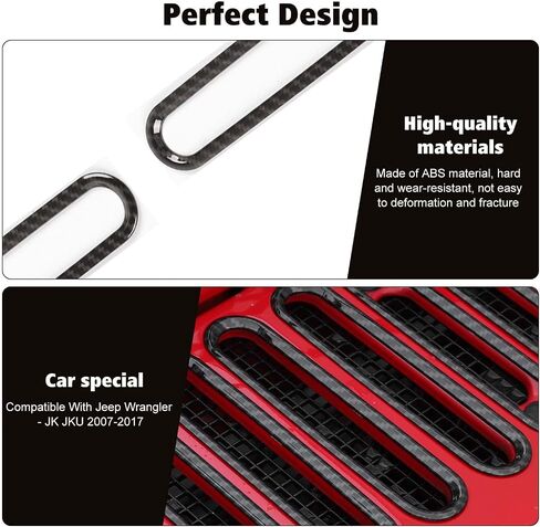 RT-TCZ Hood Vents Cover Trim Decorative Exterior Accessories for Jeep Wrangler JK JKU 2 Door 4 Door 2007-2017,Blue in Saudi Arabia