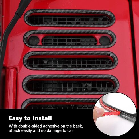 RT-TCZ Hood Vents Cover Trim Decorative Exterior Accessories for Jeep Wrangler JK JKU 2 Door 4 Door 2007-2017,Blue in Saudi Arabia