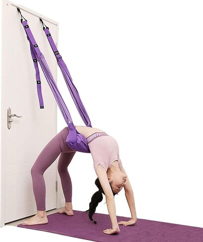 Upgraded Yoga Fitness Stretching Strap with Cushion, Adjustable Height Leg Stretcher Strap Waist Back Bend Assist Trainer, Improve Flexibility, for Dance Ballet Pilates Gymnastics Split Rehab in Kuwait