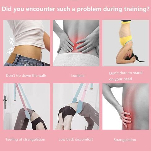 Upgraded Yoga Fitness Stretching Strap with Cushion, Adjustable Height Leg Stretcher Strap Waist Back Bend Assist Trainer, Improve Flexibility, for Dance Ballet Pilates Gymnastics Split Rehab in Kuwait