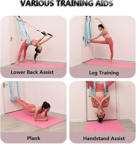 Upgraded Yoga Fitness Stretching Strap with Cushion, Adjustable Height Leg Stretcher Strap Waist Back Bend Assist Trainer, Improve Flexibility, for Dance Ballet Pilates Gymnastics Split Rehab in Kuwait