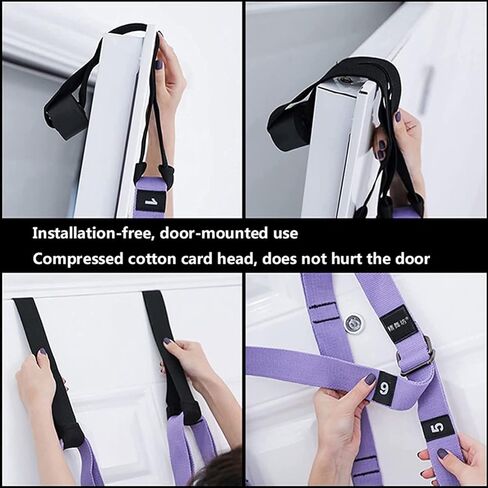 Upgraded Yoga Fitness Stretching Strap with Cushion, Adjustable Height Leg Stretcher Strap Waist Back Bend Assist Trainer, Improve Flexibility, for Dance Ballet Pilates Gymnastics Split Rehab in Kuwait