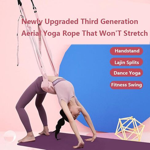 Upgraded Yoga Fitness Stretching Strap with Cushion, Adjustable Height Leg Stretcher Strap Waist Back Bend Assist Trainer, Improve Flexibility, for Dance Ballet Pilates Gymnastics Split Rehab in Kuwait