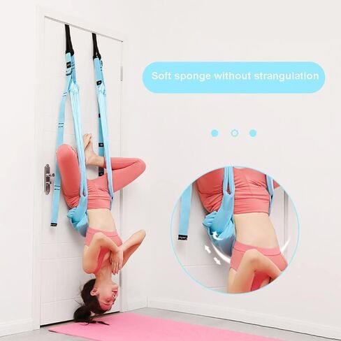 Upgraded Yoga Fitness Stretching Strap with Cushion, Adjustable Height Leg Stretcher Strap Waist Back Bend Assist Trainer, Improve Flexibility, for Dance Ballet Pilates Gymnastics Split Rehab in Kuwait