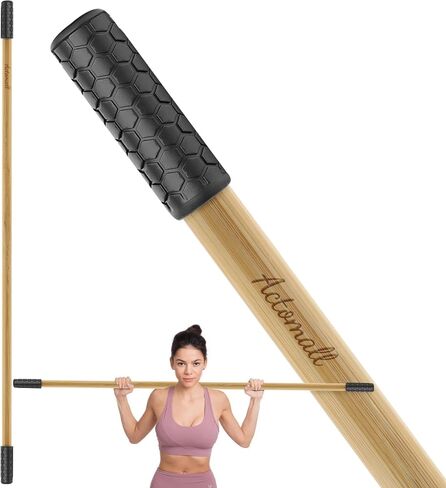 Bamboo Mobility Stick Yoga Stick for Full Range of Motion Including Stretching, Exercise, Yoga, Pilate, Balance, Physical Therapy and More, Perfect Stretch Stick, Posture Stick,Yoga Exercise Stick in Kuwait
