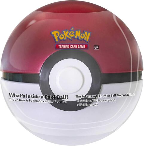 Pokemon TCG: Poke Ball Tin Red - 3 Booster Pack with 1 Coin in Saudi Arabia
