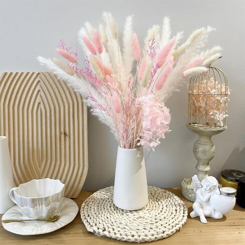 Natural Dried Pampas Grass Brown Pampas Boho Home Decor Bouquet White Pampas Grass Dried Flowers Bouquet for Home, Rustic Party (WZH01) in Kuwait