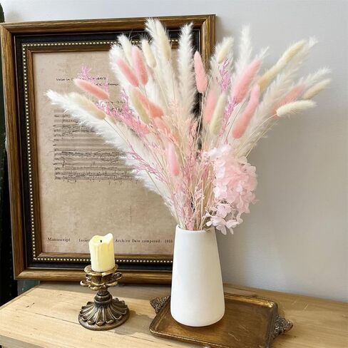 Natural Dried Pampas Grass Brown Pampas Boho Home Decor Bouquet White Pampas Grass Dried Flowers Bouquet for Home, Rustic Party (WZH01) in Kuwait