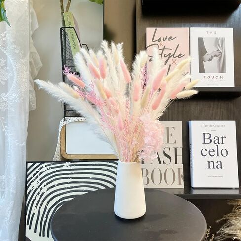 Natural Dried Pampas Grass Brown Pampas Boho Home Decor Bouquet White Pampas Grass Dried Flowers Bouquet for Home, Rustic Party (WZH01) in Kuwait