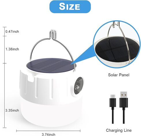 Foldable Rechargeable Camping Lantern, 3 Lighting Modes with 3500mAh Rechargeable Battery, IP65 Waterproof Portable Lanterns for Power Outages, Hiking, Hurricane, Emergency, Home in Kuwait