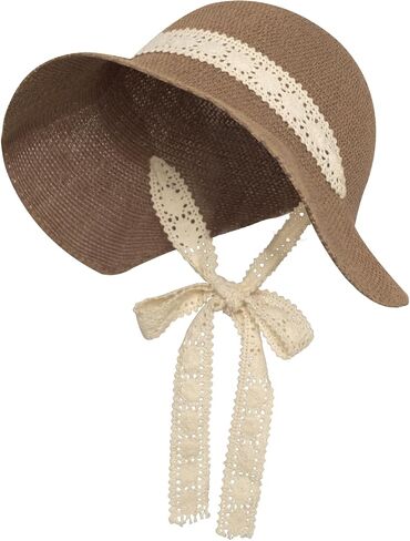 Women Summer Beach Sun Hat Wide Brim Floppy Straw Bucket Hat UV Protection in Saudi Arabia