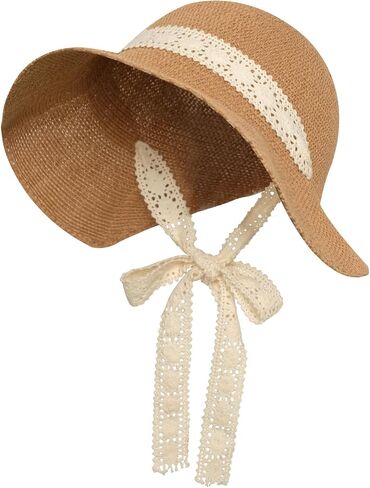 Women Summer Beach Sun Hat Wide Brim Floppy Straw Bucket Hat UV Protection in Saudi Arabia