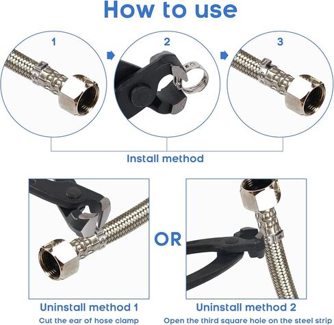 130 قطعة 6-33.1 مللي متر 304 أذن واحدة من الفولاذ المقاوم للصدأ 11 مقاسات خرطوم المشابك تشكيلة مع أداة كماشة للأنابيب والسباكة والسيارات وخطوط الوقود in Kuwait