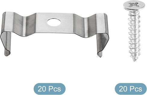 MECCANIXITY T5 Clips Bracket Hanger Fluorescent Tube Light Fixture Holder Clamps with Screws for LED Bulbs Ceiling Lamp, Pack of 20 in Saudi Arabia