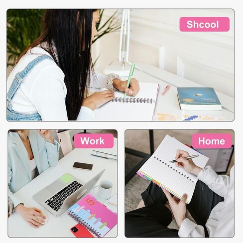 CAGIE 5 Subject Notebooks College Ruled Spiral Notebook 5x7 Hardcover Notebook with Divider Tabs 220 Pages Small Notebook for Work A5 Spiral Notebook College Ruled Notebook for Note Taking School in Kuwait