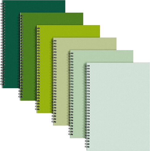 Fuutreo 6 Pack B5 Spiral Notebooks 10.5 x 7.45 Inch College Ruled Journal with Kraft Cover, 70 Sheets (140 Pages) for Study and Office Use(Green Series) in Saudi Arabia