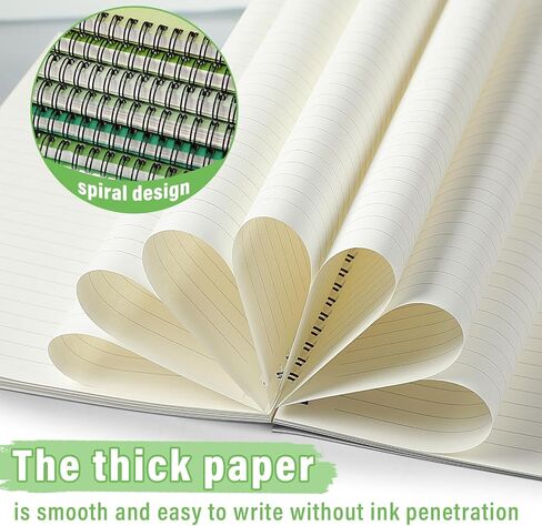 Fuutreo 6 Pack B5 Spiral Notebooks 10.5 x 7.45 Inch College Ruled Journal with Kraft Cover, 70 Sheets (140 Pages) for Study and Office Use(Green Series) in Saudi Arabia