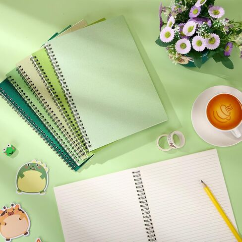 Fuutreo 6 Pack B5 Spiral Notebooks 10.5 x 7.45 Inch College Ruled Journal with Kraft Cover, 70 Sheets (140 Pages) for Study and Office Use(Green Series) in Saudi Arabia