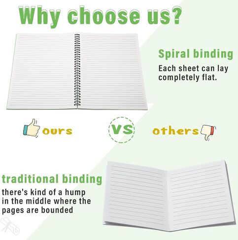 Fuutreo 6 Pack B5 Spiral Notebooks 10.5 x 7.45 Inch College Ruled Journal with Kraft Cover, 70 Sheets (140 Pages) for Study and Office Use(Green Series) in Saudi Arabia