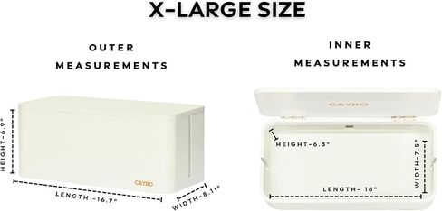 X-Large Cable Organizer Box – Bamboo Cord Management Box with Magnetic Lid, 3 Cut-Outs & Anti-Slip Feet – Our Modern, Mountable Cord Box Hider Fits Most Power Strips – Walnut in Saudi Arabia