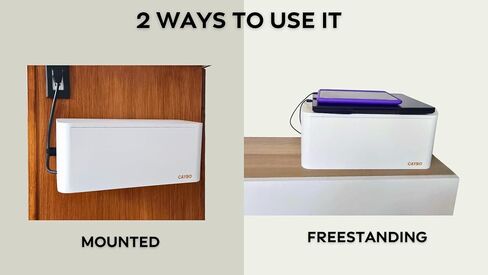 X-Large Cable Organizer Box – Bamboo Cord Management Box with Magnetic Lid, 3 Cut-Outs & Anti-Slip Feet – Our Modern, Mountable Cord Box Hider Fits Most Power Strips – Walnut in Saudi Arabia