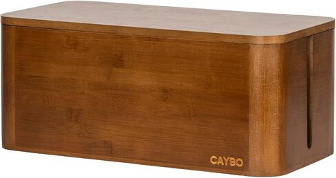 X-Large Cable Organizer Box – Bamboo Cord Management Box with Magnetic Lid, 3 Cut-Outs & Anti-Slip Feet – Our Modern, Mountable Cord Box Hider Fits Most Power Strips – Walnut in Saudi Arabia