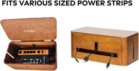 X-Large Cable Organizer Box – Bamboo Cord Management Box with Magnetic Lid, 3 Cut-Outs & Anti-Slip Feet – Our Modern, Mountable Cord Box Hider Fits Most Power Strips – Walnut in Saudi Arabia