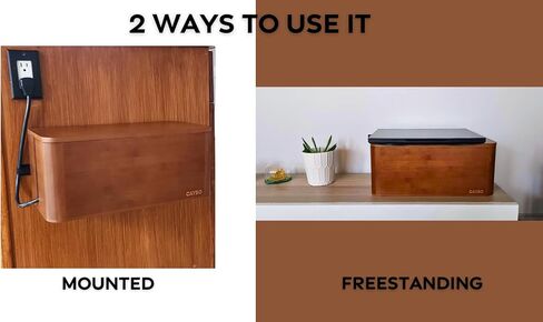 X-Large Cable Organizer Box – Bamboo Cord Management Box with Magnetic Lid, 3 Cut-Outs & Anti-Slip Feet – Our Modern, Mountable Cord Box Hider Fits Most Power Strips – Walnut in Saudi Arabia