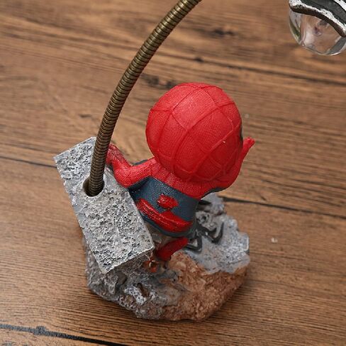 Spider Superhero Streetlight LED Mood Light Desk Lamp Night Light, Superhero Night Light 7 Inches White Light Home Decor Cool Stuff Christmas Birthday Gifts for Kids Boys Girls, Desk Decor for Men (A) in Saudi Arabia
