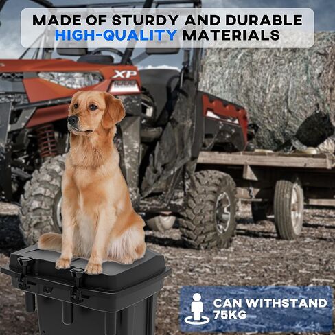 UTV Bed Storage Box for Ranger/General 16-24, Removable Rear Cargo Storage Box Bin Trunk Bed Box with Lid for Polaris Ranger XP 1000 Crew 570 900 General 1000 2016-2024 Accessories in Saudi Arabia