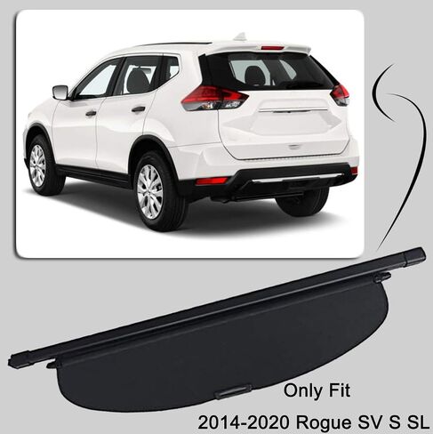 kaungka Cargo Cover Compatible for 2014-2020 Nissan Rogue SV Black Retractable Trunk Shielding Shade (not fit for Rogue Select and Rogue Sport) in Saudi Arabia