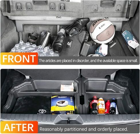لـ 2023 Toyota Sienna صندوق تخزين صندوق السيارة لسيارة Toyota Sienna 2023 2022 2021 منظم حمولة الجذع إدراج التخزين الخلفي - تخزين السيارة المحمولة مع صندوق تخزين فرز الغطاء in Kuwait