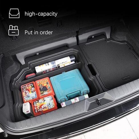 For 2023 Toyota Sienna Trunk storage box for Toyota Sienna 2023 2022 2021 Trunk Cargo Organizer Insert Rear Storage -Portable Car Storage with Lid sorting storage box in Kuwait