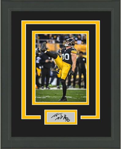 Framed T.J. Watt Facsimile Laser Engraved Signature Auto Pittsburgh Steelers 11x14 Football Photo in Saudi Arabia