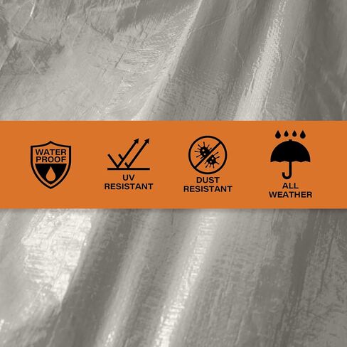 6x8 Ultra Heavy Duty Tarp, Extra Thick 16 Mil, UV Resistant, Grommets Every 18 Inches - Waterproof Plastic Poly Tarpaulin - (Reversible, Silver and Black) (6' x 8') in Saudi Arabia