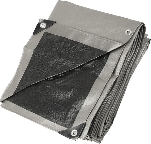 6x8 Ultra Heavy Duty Tarp, Extra Thick 16 Mil, UV Resistant, Grommets Every 18 Inches - Waterproof Plastic Poly Tarpaulin - (Reversible, Silver and Black) (6' x 8') in Saudi Arabia