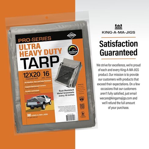 6x8 Ultra Heavy Duty Tarp, Extra Thick 16 Mil, UV Resistant, Grommets Every 18 Inches - Waterproof Plastic Poly Tarpaulin - (Reversible, Silver and Black) (6' x 8') in Saudi Arabia
