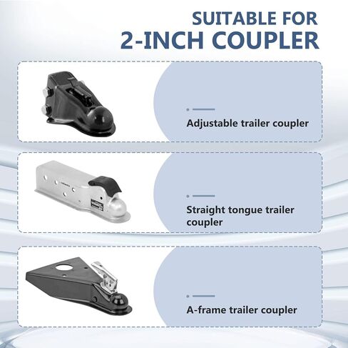 قفل RV / قفل مقرنة المقطورة / قفل مقطورة القارب، قفل مقرنة المقطورة يناسب مقرنة محددة مقاس 2 بوصة فقط، قفل مقطورة آمن، من الفولاذ المقاوم للصدأ والحديد الزهر الأنبوبي - سهل التركيب in Kuwait